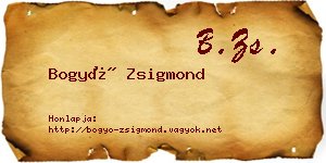 Bogyó Zsigmond névjegykártya